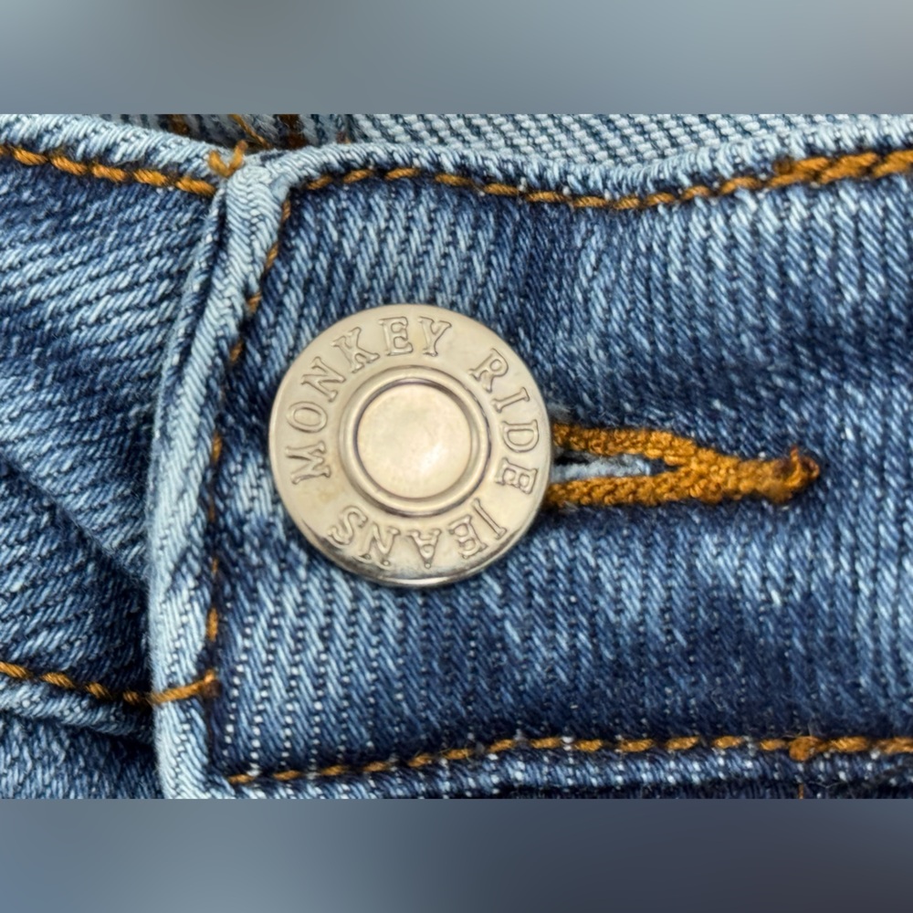 Monkey Ride Original Vintage Women’s Distressed Button Fly Jeans, Size 9/29 - Picture 2 of 16